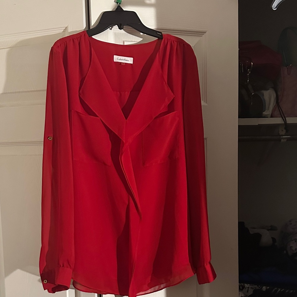 Calvin Klein Vibrant Red Women's Blouse